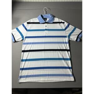 Brooklyn State Polo Shirt Blue Striped XL Short Sleeve